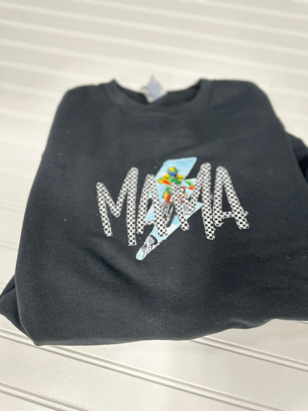 Mama Dirt Bike Embroidery Applique Crewneck