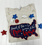 Land of the FREE chenille Patch Shirt