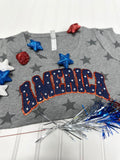 America Chenille Patch V Neck Shirt