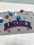 America Chenille Patch V Neck Shirt