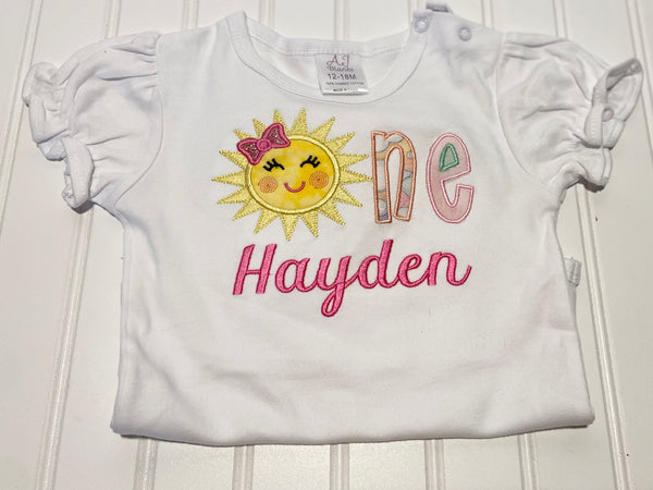 First Birthday Embroidered onesie