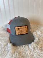 structured leather patch hat