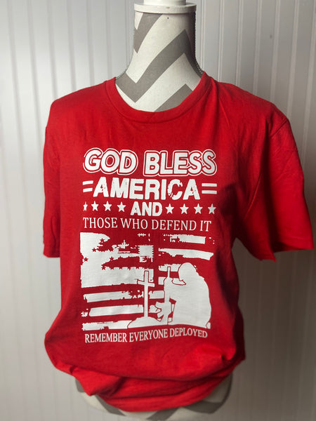 God Bless America Remember everyone deployed Tshirt